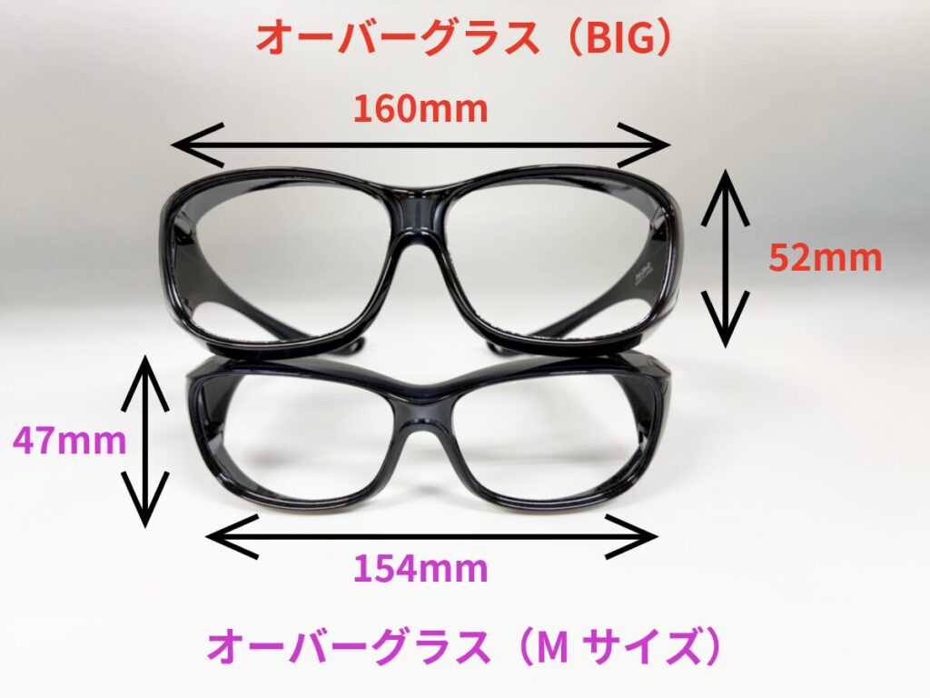 オーバーグラスサイズ比較