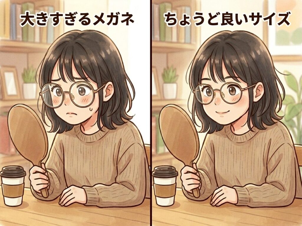 フレームサイズが合っていない