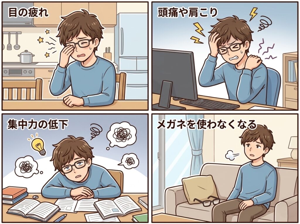 合わないメガネをかけると起きる症状