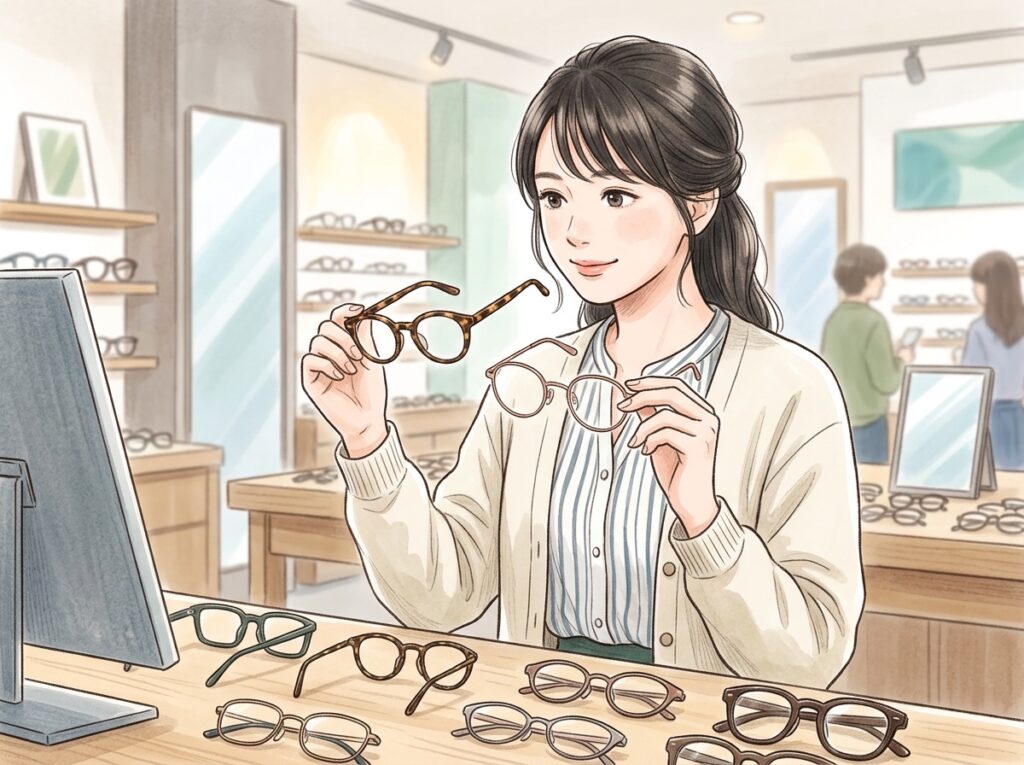 メガネフレームを選ぶ