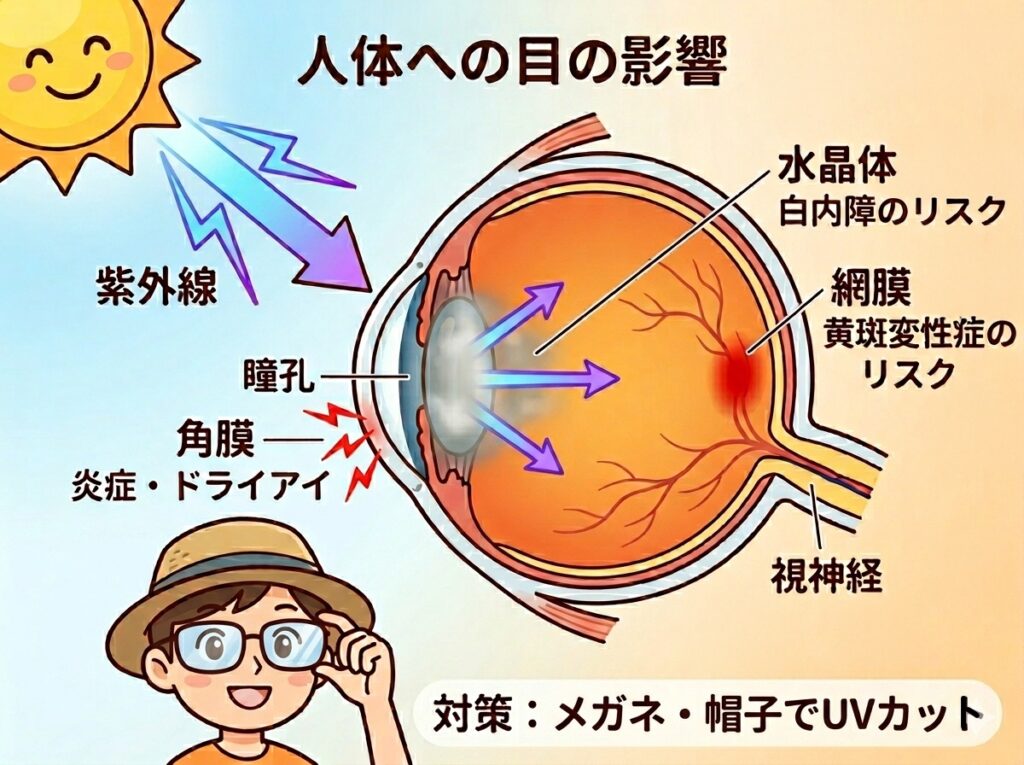 紫外線が目に与える影響