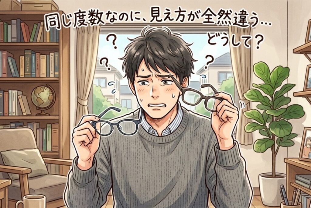 同じ度数なのに見え方が違う