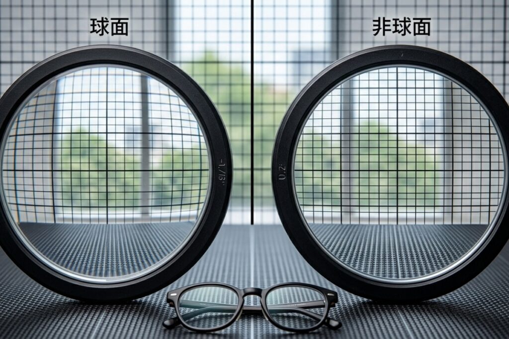 球面レンズ、非球面レンズ違い