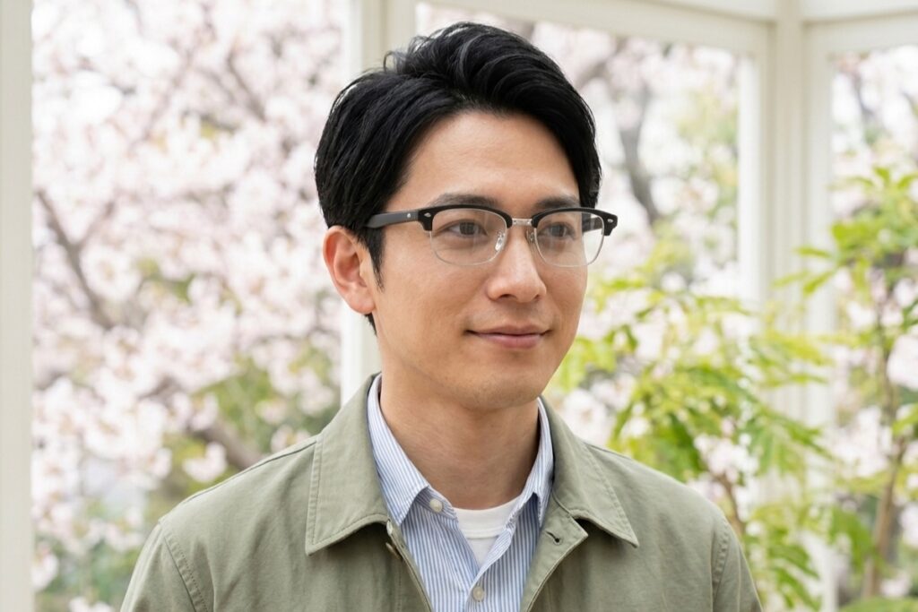 ブローメガネをかけた男性