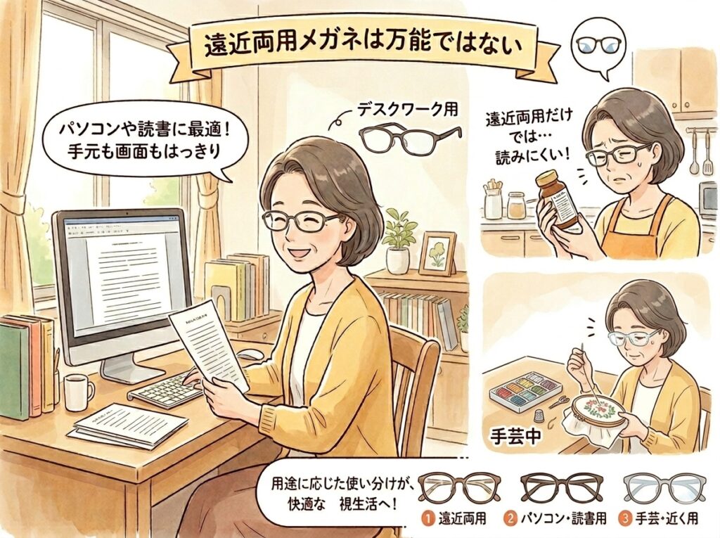 遠近両用メガネは万能ではない