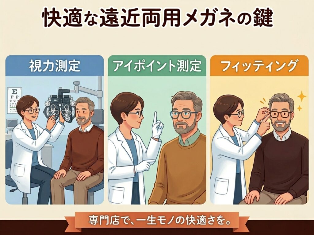 遠近両用メガネのポイント