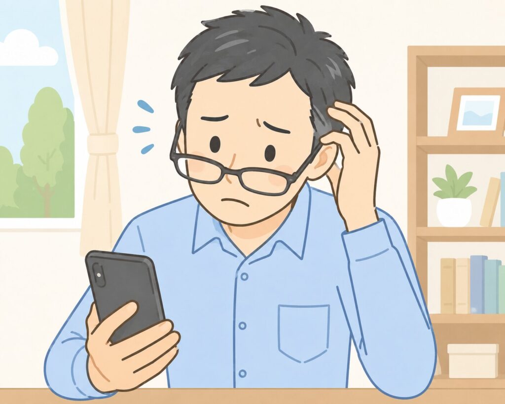 メガネがズレている
