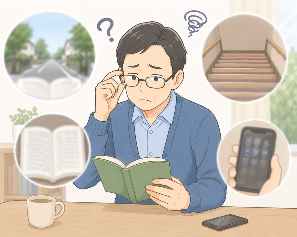初めての遠近両用で使い方に慣れていない