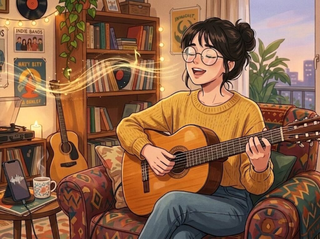 音楽を楽しむ人