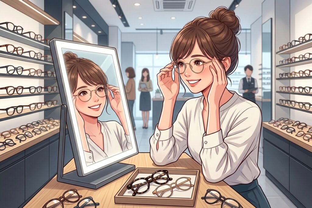 メガネの試着