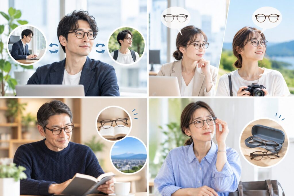 メガネの使い分け