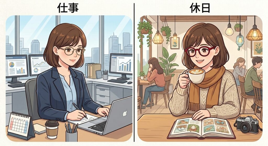 デザインの違うメガネを楽しめる